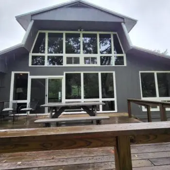 House exterior with large windows