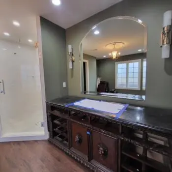 Bathroom vanity mirror glass service