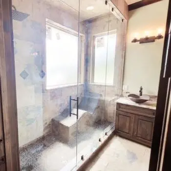 Glass shower enclosure modern bathroom