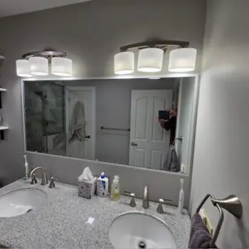 Bathroom mirror vanity lights countertop
