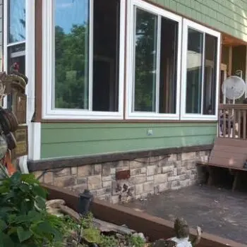 Green house exterior large windows