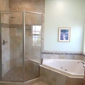 Bathroom shower and bathtub area