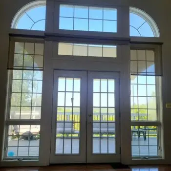 Large glass doors with windows