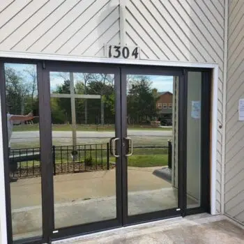 Glass sliding doors exterior view