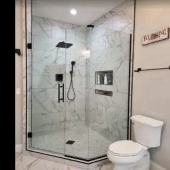 Glass shower enclosure bathroom design