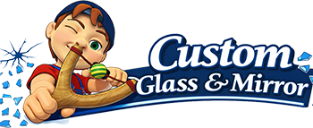 Child with slingshot and logo